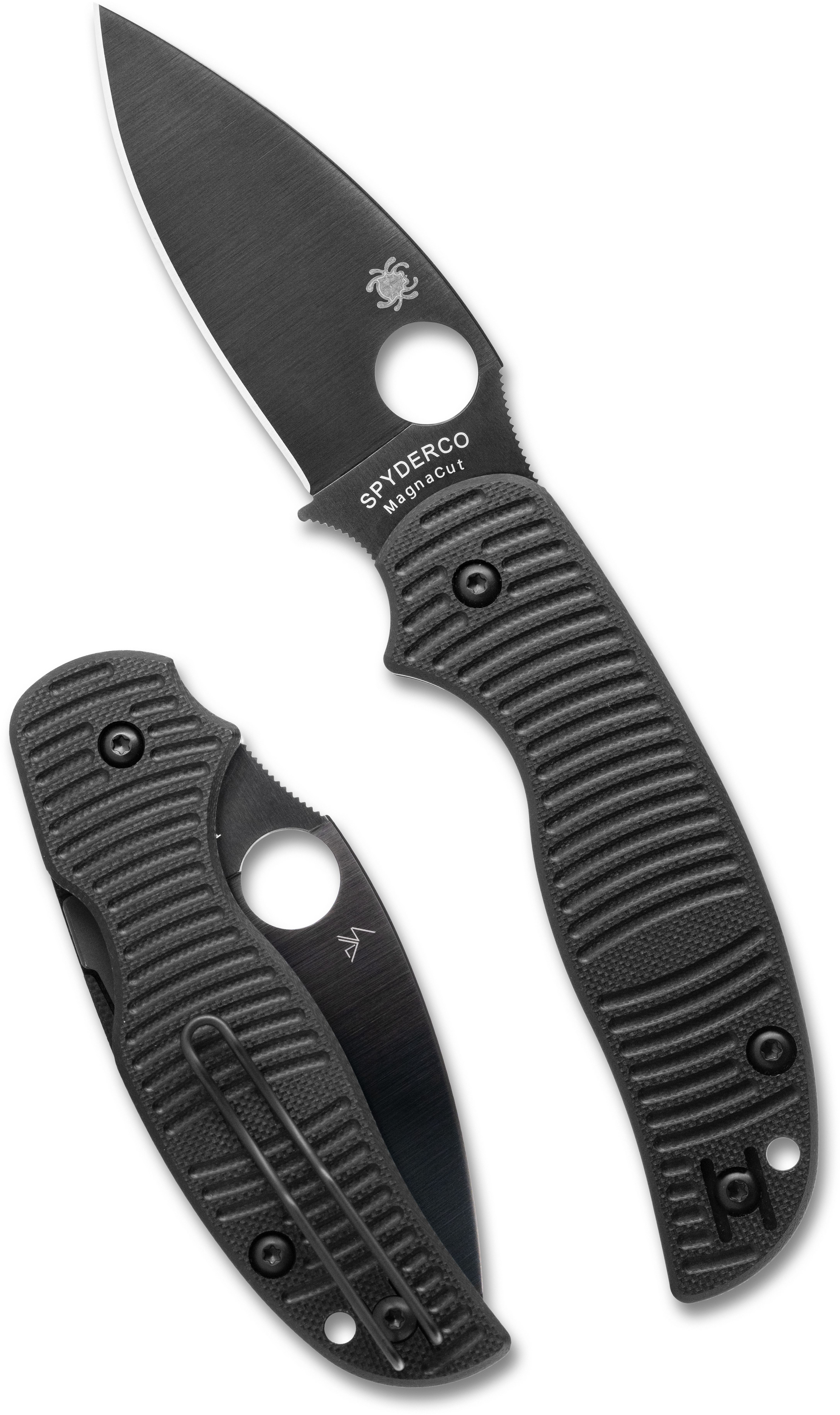 C123GPBKMCBK - 2026CN SPYDERCO REVEAL 21, Sage 5 Salt Black G-10 CPM MagnaCut Black Blade, Plain Edge, MAP:$ 270