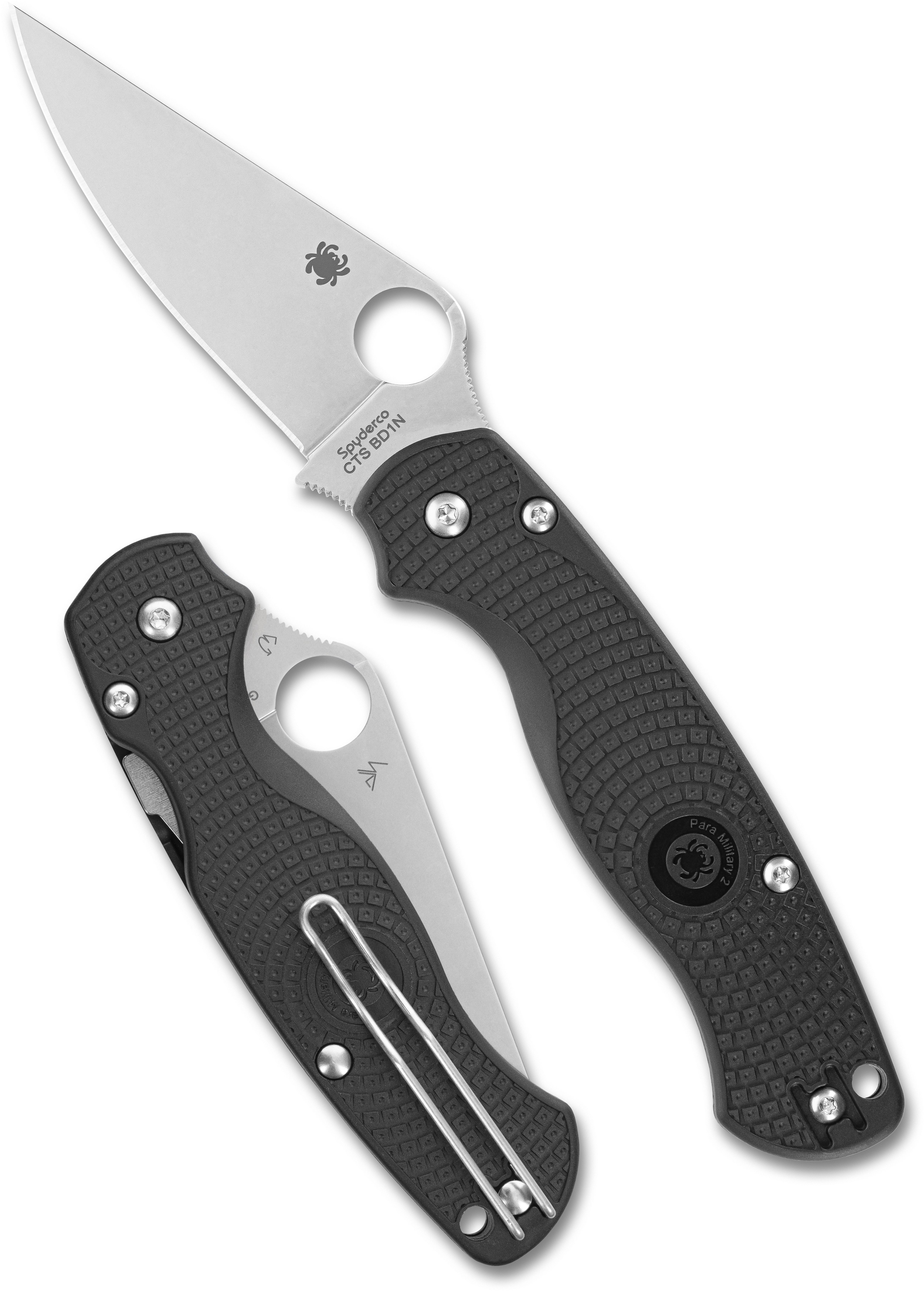 C81PBK2 - 2026N Spyderco, Reveal 20, Para Military 2 Black Lightweight, Plain Edge, MAP:$ 151.5