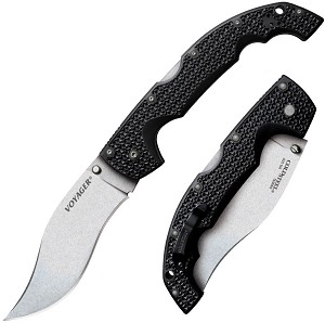 29AXV - COLD STEEL Extra Large Voyager Vaquero Plain  FOLDER, AUS 10A STEEL, 6 3/4" Long Griv-Ex HANDLES