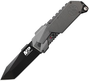 SWMP9BT - Smith & Wesson M&P M.A.G.I.C. Assist Liner Lock 4034 Stainless Steel Tanto Black Blade, Aluminum Handle, w/Side Safety & Pocket