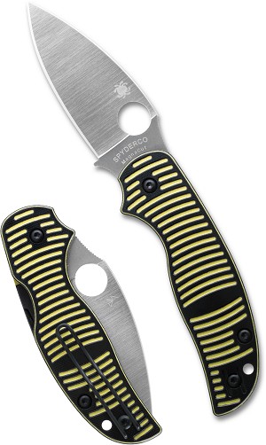 C123GPBKYLMC - 2026CN SPYDERCO REVEAL 21, Sage 5 Salt Yellow/Black G-10 CPM MagnaCut, Plain Edge, MAP:$ 255