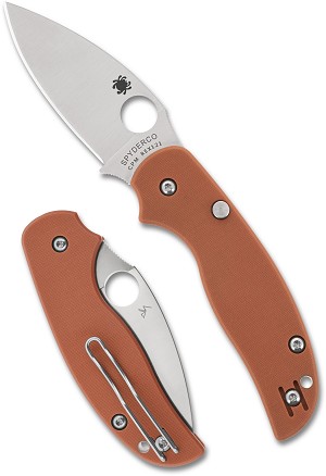 C123GPBOR - 2026N Spyderco, Reveal 20, Sage 6 Burnt Orange G-10 CPM REX 121  Alzheimer's, Plain Edge, MAP:$ 427.5