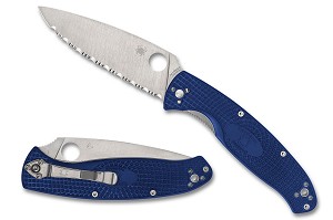 C142SBL - 2026 DISC. SPYDERCO REVEAL 8 Resilience, Lightweight Blue, CPM S35VN Serrated