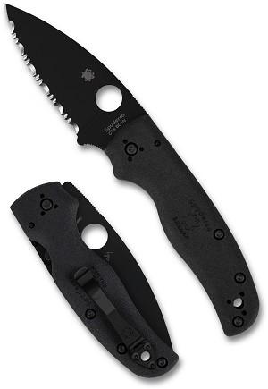C229SBBK - 2026CN SPYDERCO REVEAL 21, Shaman Black Lightweight Black Blade, Serrated, MAP:$ 196.5