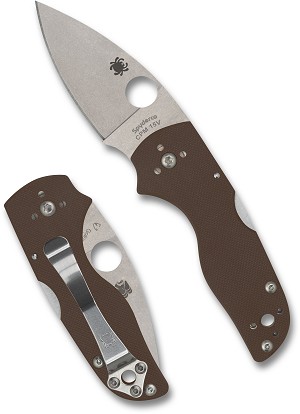 C230MBGPBN15V - 2025N SPYDERCO Reveal 18, Lil' Native Mid Backlock Brown G-10 CPM15V, SPRINT RUN, MAP:$ 183.75