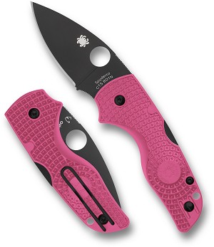 C230PPNBK - 2026N Spyderco, Reveal 20, Lil' Native Pink Lightweight Black Blade, Plain Edge, MAP:$ 129