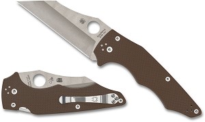 C253GPBN15V - 2025N SPYDERCO Reveal 17, YoJumbo Brown G-10 CPM 15V, SPRINT RUN, Plain Edge, MAP:$ 243