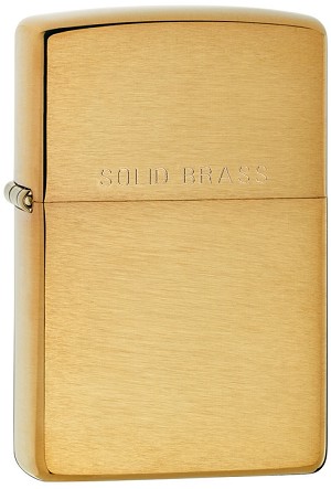 204 - ZIPPO Brushed Brass W/ Solid Brass Engraved
